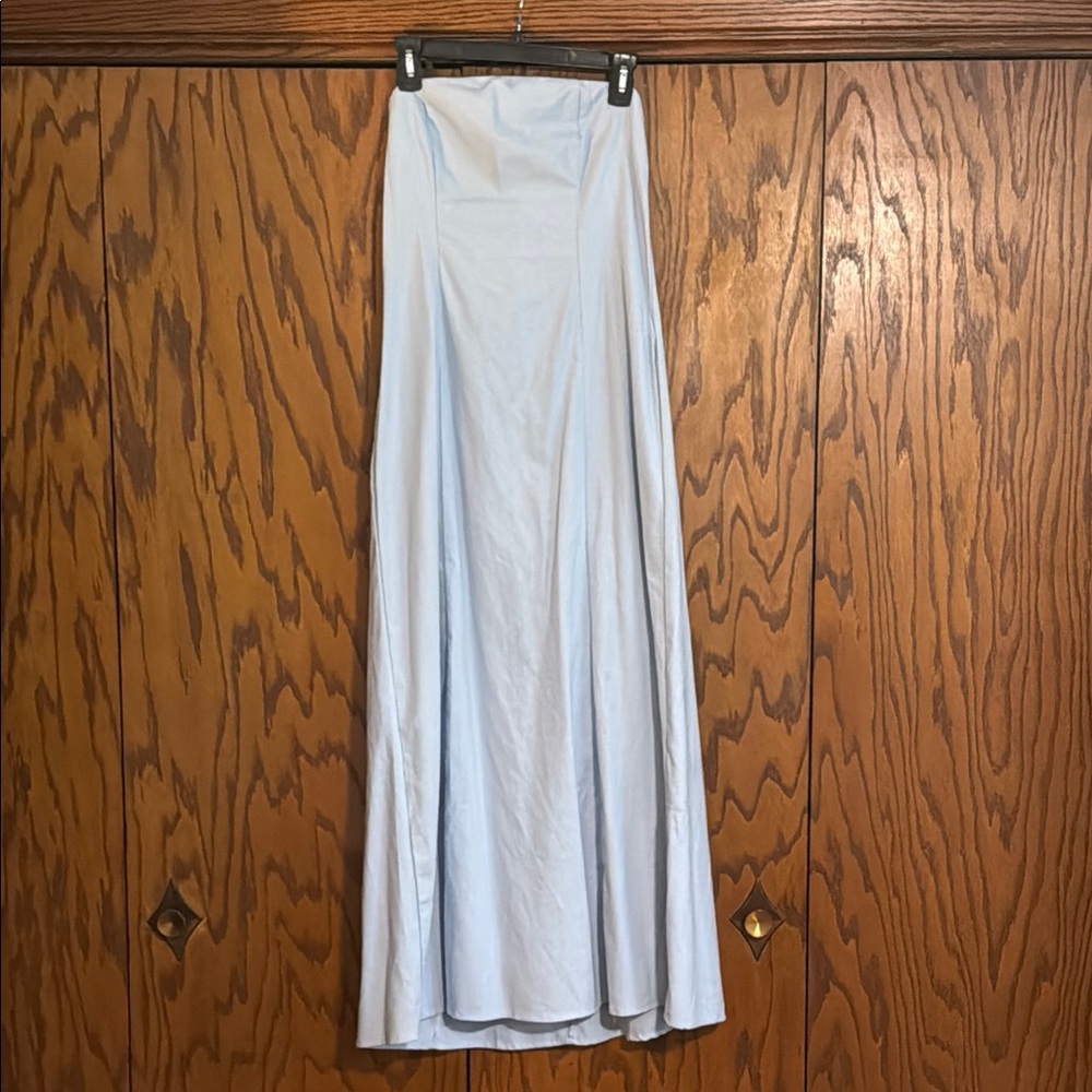 Strapless Light Blue Maxi Dress